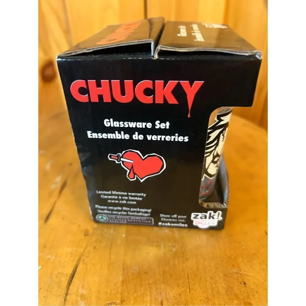 Chucky and Tiffany - Zak Designs 4Pk Mini Glass Shotglasses 4 in. tall (5058)